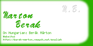 marton berak business card
